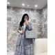 DIOR Small Dior Book Tote Stone Gray Macrocannage Calfskin with Gold Hardware