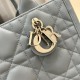 DIOR Small Dior Book Tote Stone Gray Macrocannage Calfskin with Gold Hardware