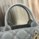 DIOR Small Dior Book Tote Stone Gray Macrocannage Calfskin with Gold Hardware