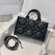 DIOR Mini Dior Book Tote Black Macrocannage Calfskin with Gold Hardware