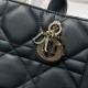 DIOR Mini Dior Book Tote Black Macrocannage Calfskin with Gold Hardware