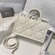 DIOR Mini Dior Book Tote Latte Macrocannage Calfskin with Gold Hardware