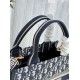 DIOR Small Dior Book Tote Blue Dior Oblique Embroidery and Calfskin