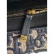 DIOR Small Dior Book Tote Blue Dior Oblique Embroidery and Calfskin