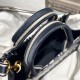 DIOR East-West Dior Book Tote with strap Blue Dior Oblique Embroidery and Calfskin