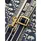 DIOR East-West Dior Book Tote with strap Blue Dior Oblique Embroidery and Calfskin