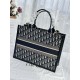 DIOR Medium Dior Book Tote Blue Dior Oblique Embroidery and Calfskin