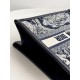 DIOR Small Dior Book Tote Blue and Ecru Toile de Jouy Reverse Embroidery and Blue Calfskin