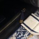 DIOR Small Dior Book Tote Blue and Ecru Toile de Jouy Reverse Embroidery and Blue Calfskin