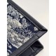 DIOR Medium Dior Book Tote Blue and Ecru Toile de Jouy Reverse Embroidery with Blue Calfskin 