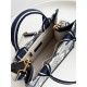 DIOR Small Dior Book Tote White and Navy Blue Toile de Jouy Sauvage Embroidery with Navy Blue Calfskin