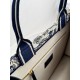 DIOR Medium Dior Book Tote White and Navy Blue Toile de Jouy Sauvage Embroidery with Navy Blue Calfskin