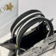 DIOR Small Dior Book Tote Latte and Black Dior Zodiac Embroidery with Black Calfskin