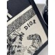 DIOR Medium Dior Book Tote Latte and Black Dior Zodiac Embroidery with Black Calfskin