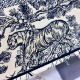 DIOR Large Dior Book Tote Ecru and Blue Toile de Jouy Embroidery