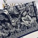 DIOR Large Dior Book Tote Blue and Ecru Toile de Jouy Reverse Embroidery