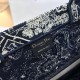 DIOR Large Dior Book Tote Blue and Ecru Toile de Jouy Reverse Embroidery