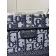 DIOR Medium Dior Book Tote Ecru and Blue Dior Oblique Embroidery