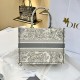 DIOR Medium Dior Book Tote Ecru and Gray Toile de Jouy Embroidery