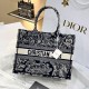 DIOR Medium Dior Book Tote Blue and Ecru Toile de Jouy Reverse Embroidery