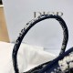 DIOR Medium Dior Book Tote Blue and Ecru Toile de Jouy Reverse Embroidery