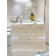 DIOR Medium Dior Book Tote White and Gold-Tone Dior Oblique Embroidery