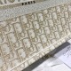 DIOR Medium Dior Book Tote White and Gold-Tone Dior Oblique Embroidery