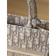 DIOR Small Dior Book Tote Ecru and Gray Dior Oblique Embroidery