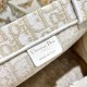 DIOR Small Dior Book Tote White and Gold-Tone Dior Oblique Embroidery