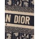 DIOR Small Dior Book Tote Ecru and Blue Dior Oblique Embroidery