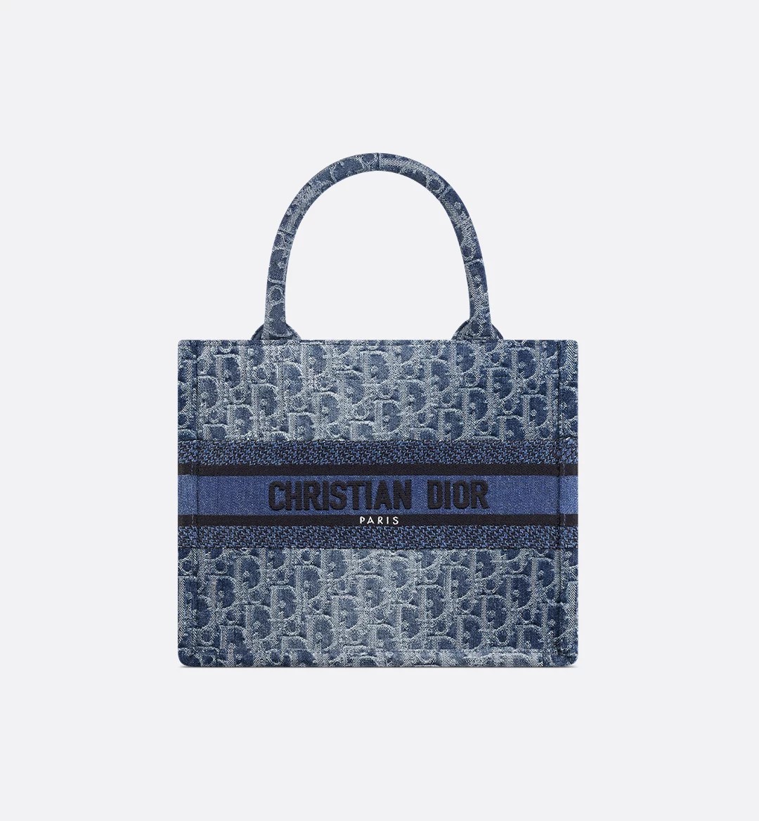 DIOR Small Dior Book Tote Blue Denim Dior Oblique Jacquard 