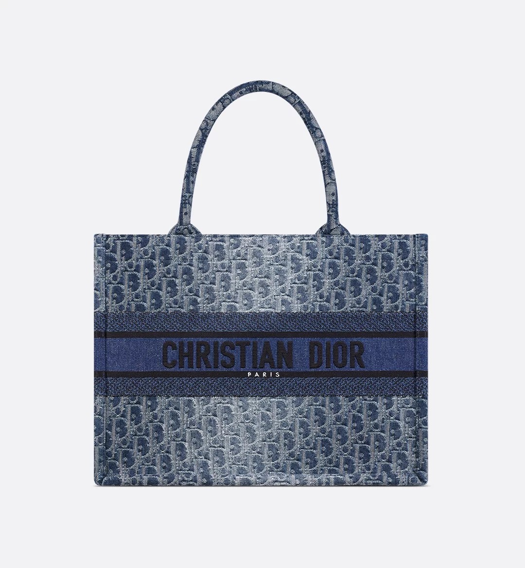 DIOR Medium Dior Book Tote Blue Denim Dior Oblique Jacquard ( 