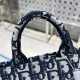 DIOR Mini Dior Book Tote Blue Dior Oblique Embroidery