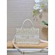 DIOR Mini Dior Book Tote White and Gold-Tone Dior Oblique Embroidery