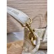 DIOR Mini Dior Book Tote White and Gold-Tone Dior Oblique Embroidery