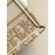 DIOR Mini Dior Book Tote White and Gold-Tone Dior Oblique Embroidery