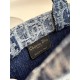 DIOR Mini Dior Book Tote Blue Denim Dior Oblique Jacquard 