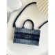 DIOR Mini Dior Book Tote Blue Denim Dior Oblique Jacquard 