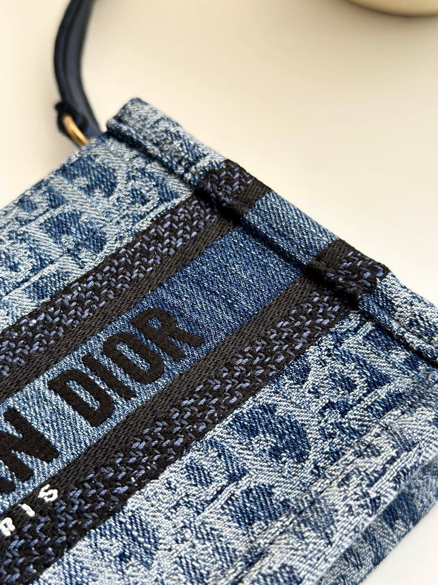 DIOR Mini Dior Book Tote Blue Denim Dior Oblique Jacquard 