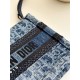 DIOR Mini Dior Book Tote Blue Denim Dior Oblique Jacquard 