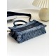 DIOR Mini Dior Book Tote Blue Denim Dior Oblique Jacquard 