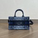 DIOR Mini Dior Book Tote Blue Denim Dior Oblique Jacquard 