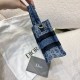 DIOR Mini Dior Book Tote Blue Denim Dior Oblique Jacquard 