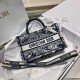 DIOR Mini Dior Book Tote Blue Toile de Jouy Reverse Embroidery