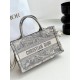 DIOR Mini Dior Book Tote Gray Toile de Jouy Reverse Embroidery