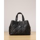 DIOR Medium Dior Toujours Bag Black Macrocannage Calfskin