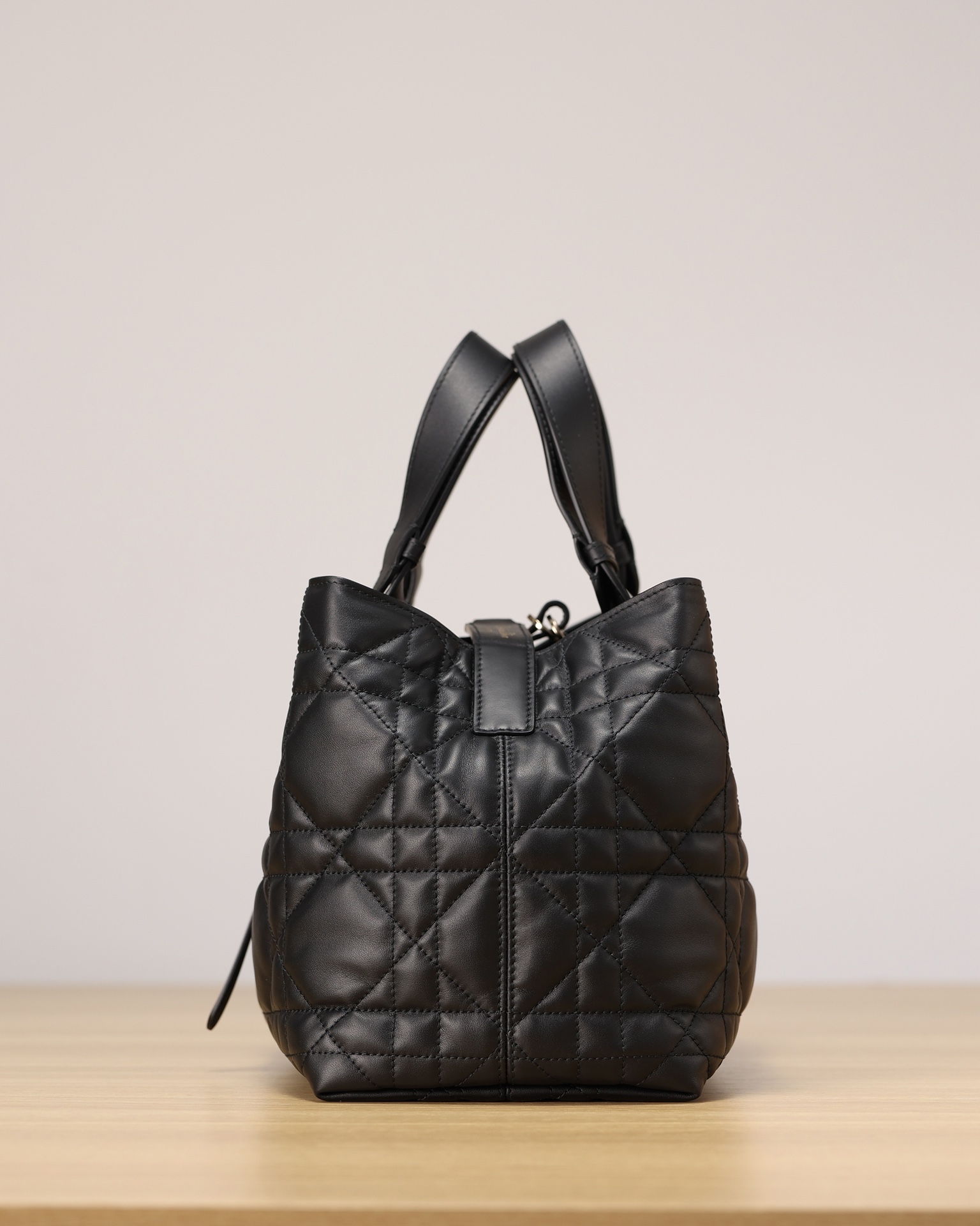 DIOR Medium Dior Toujours Bag Black Macrocannage Calfskin