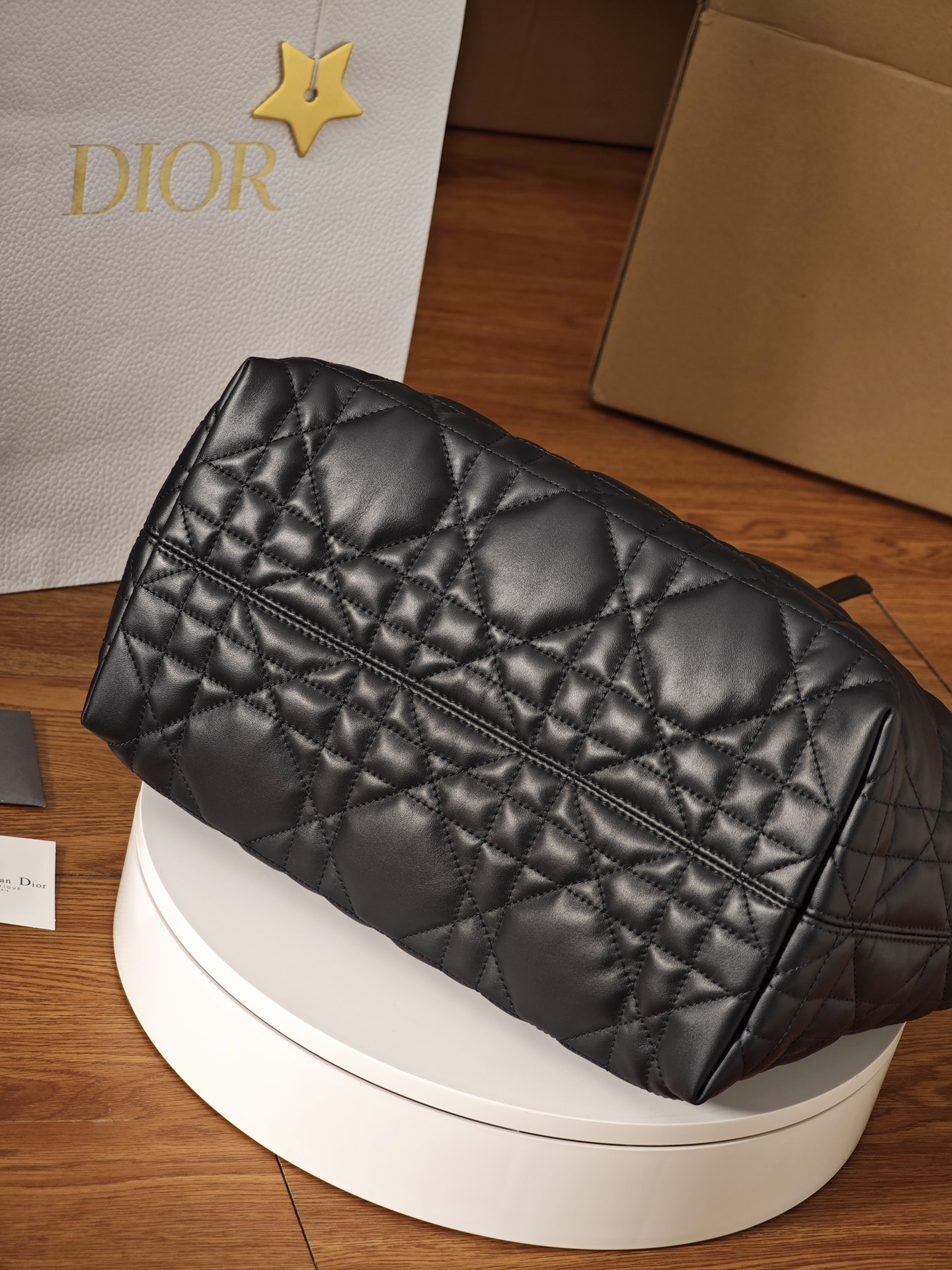 DIOR Medium Dior Toujours Bag Black Macrocannage Calfskin