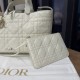 DIOR Medium Dior Toujours Bag Latte Macrocannage Calfskin