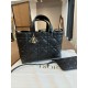 DIOR Medium Dior Toujours Bag Black Macrocannage Calfskin